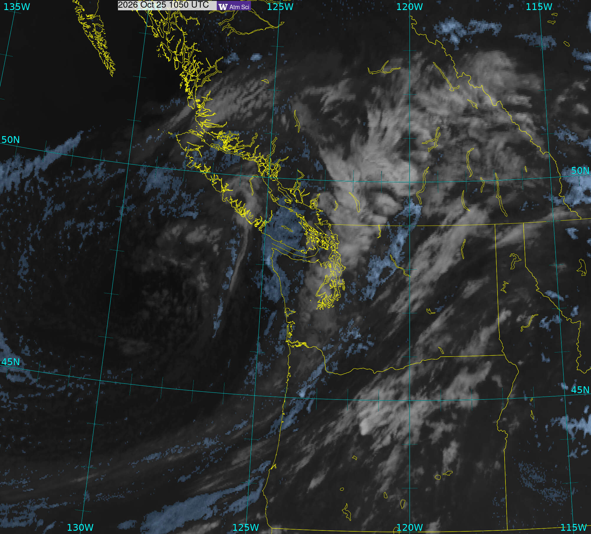 Northwest Satellite image from 25 Oct 2026 at 03:50 AM