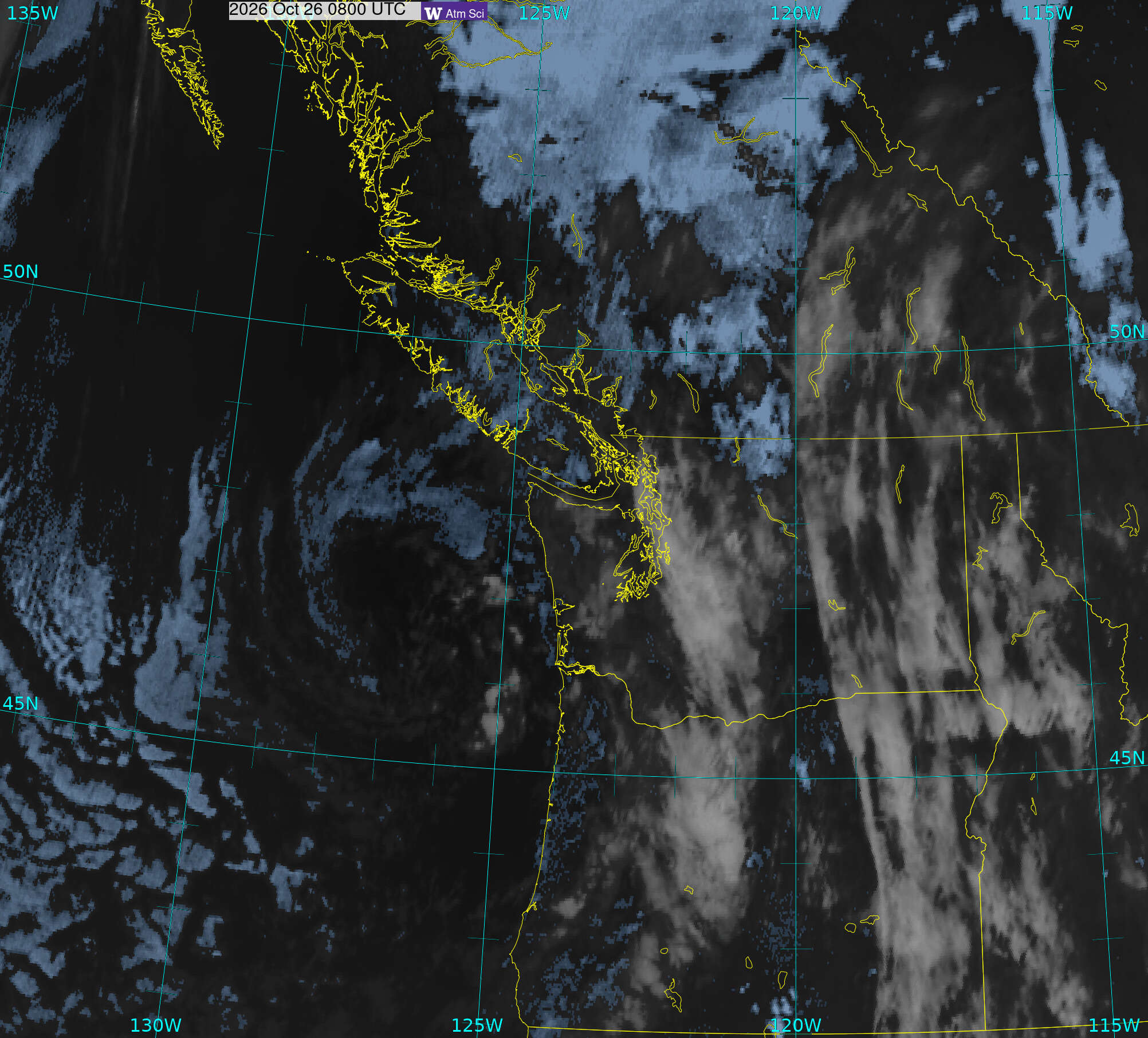 Northwest Satellite image from 26 Oct 2026 at 01:00 AM