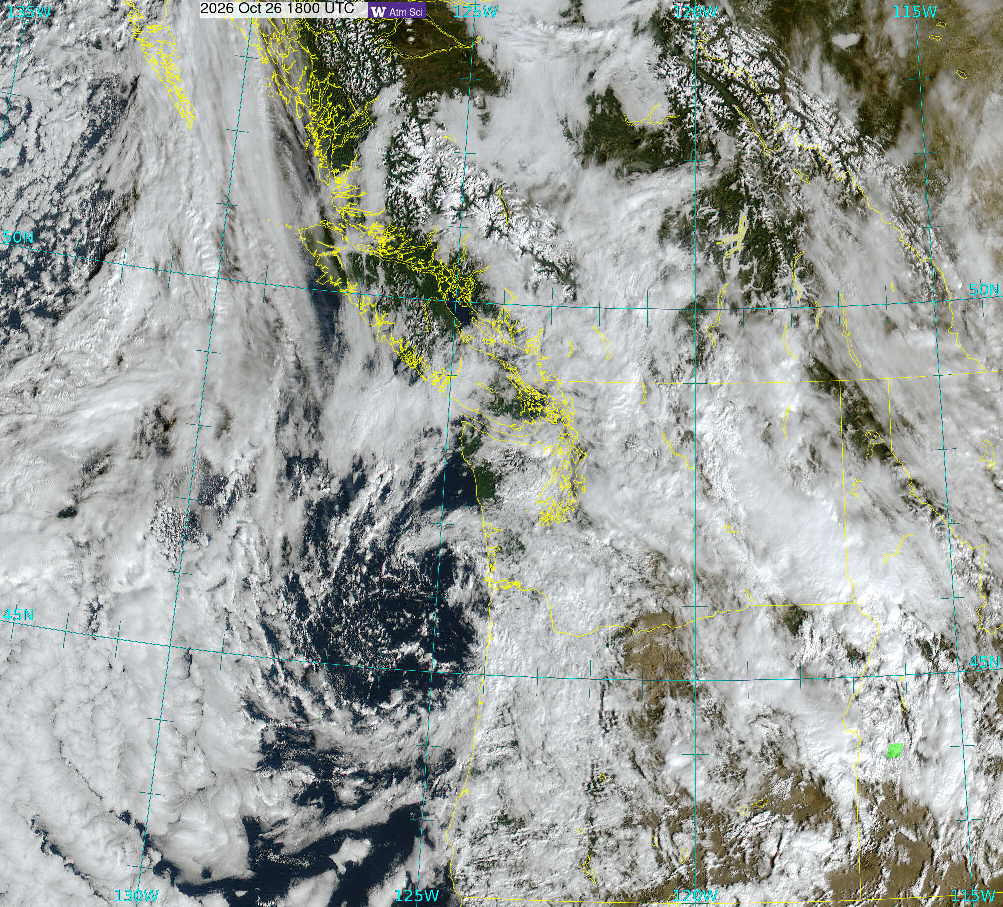Northwest Satellite image from 26 Oct 2026 at 11:00 AM