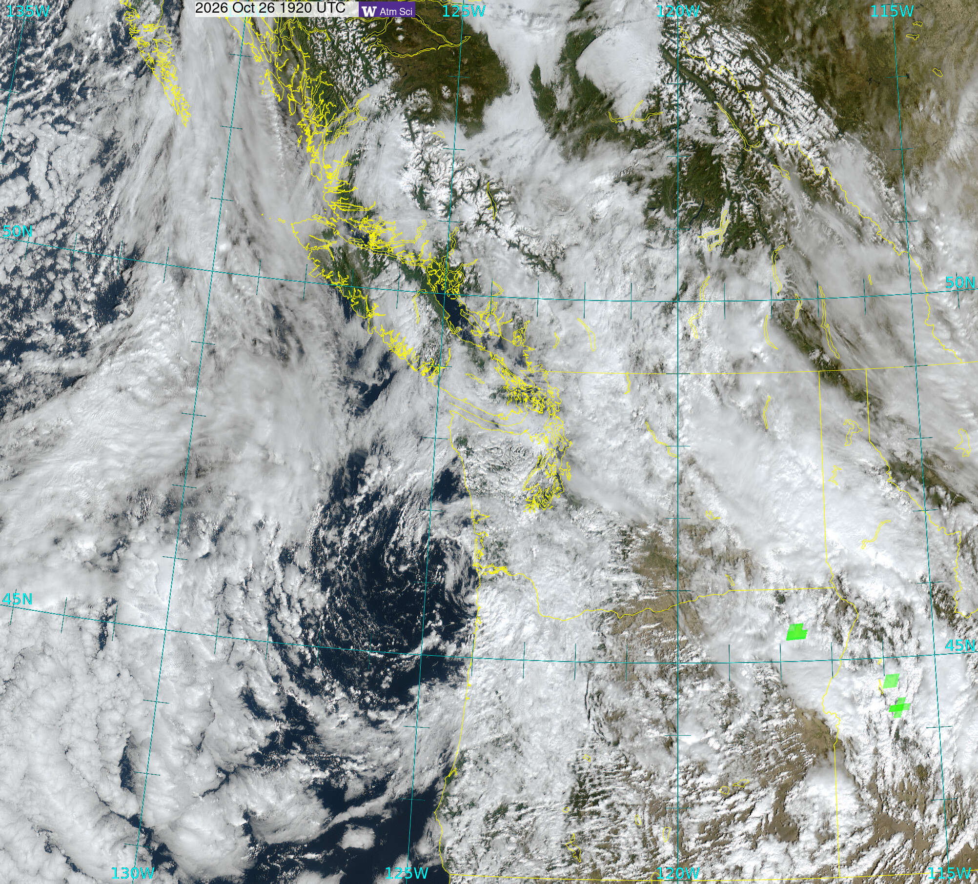 Northwest Satellite image from 26 Oct 2026 at 12:20 PM