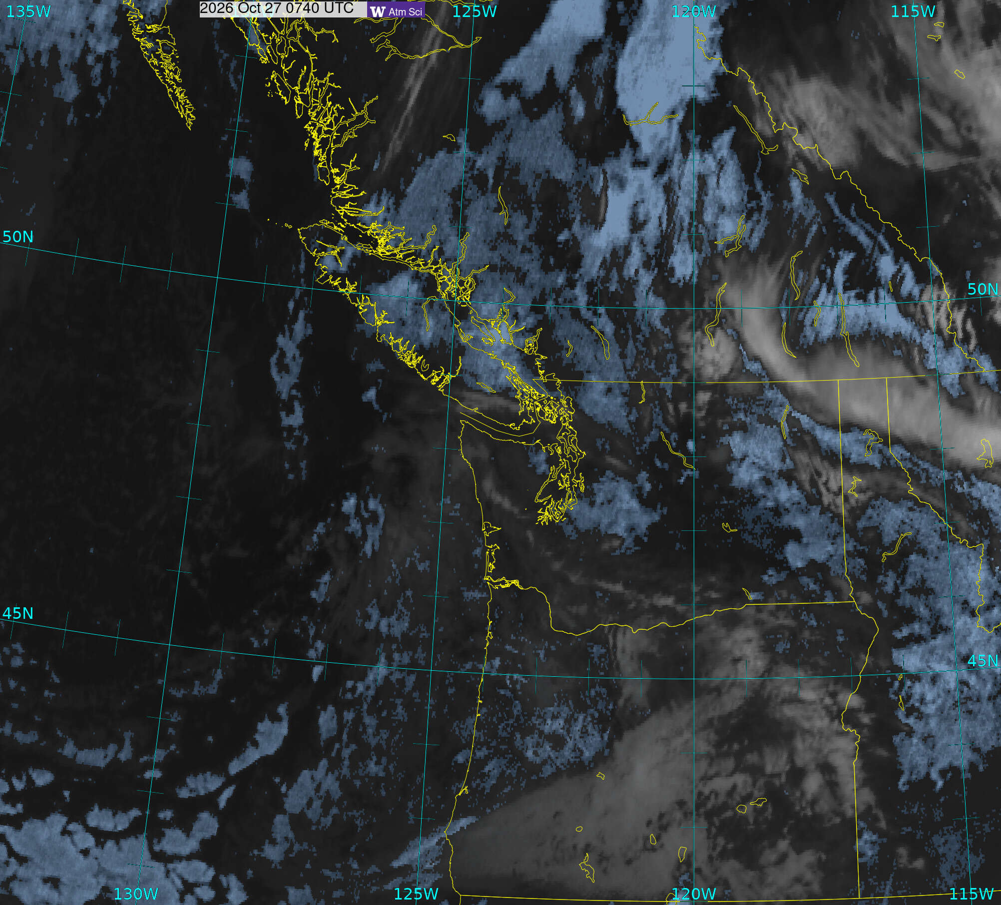 Northwest Satellite image from 27 Oct 2026 at 00:40 AM