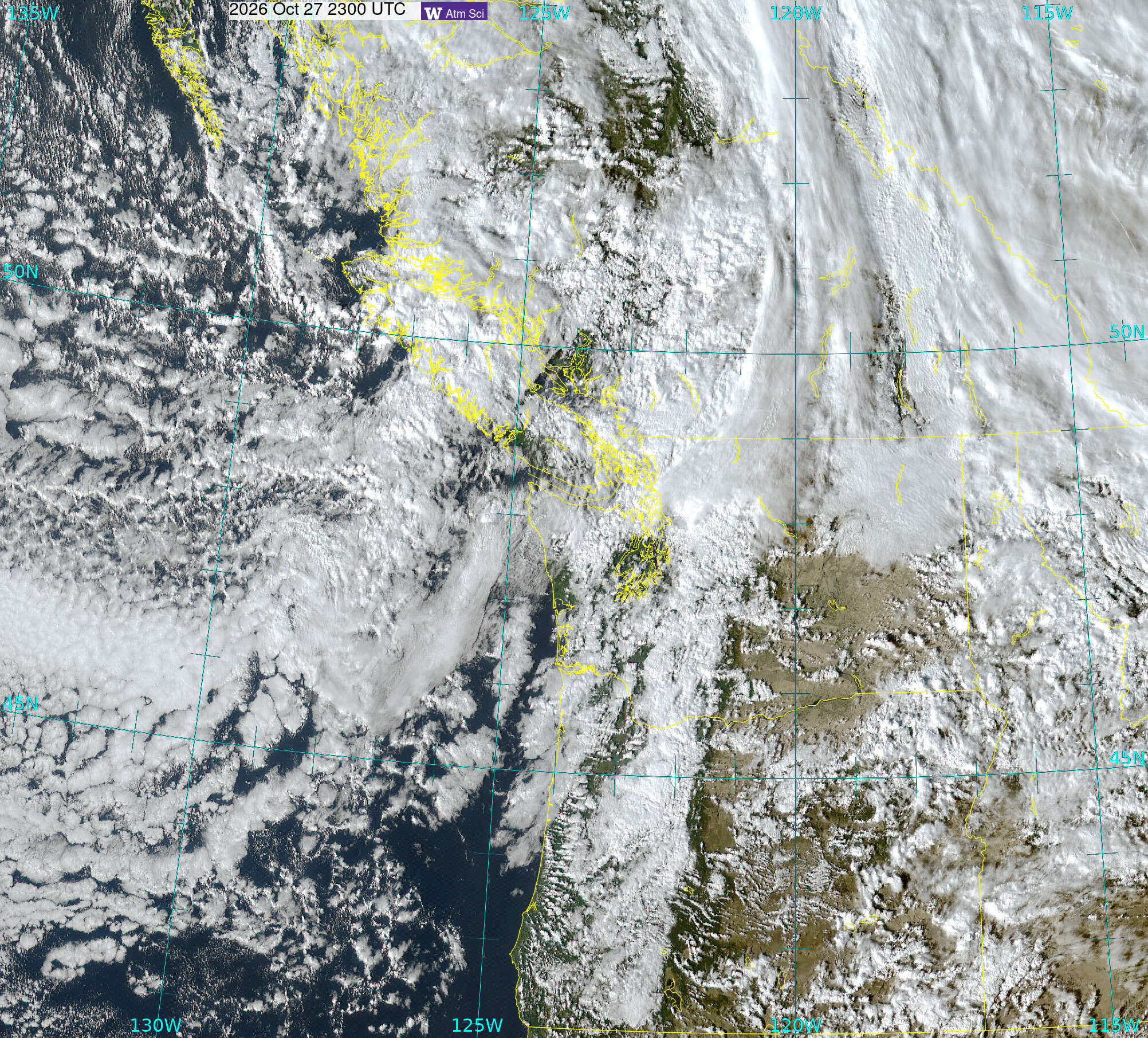 Northwest Satellite image from 27 Oct 2026 at 16:00 PM