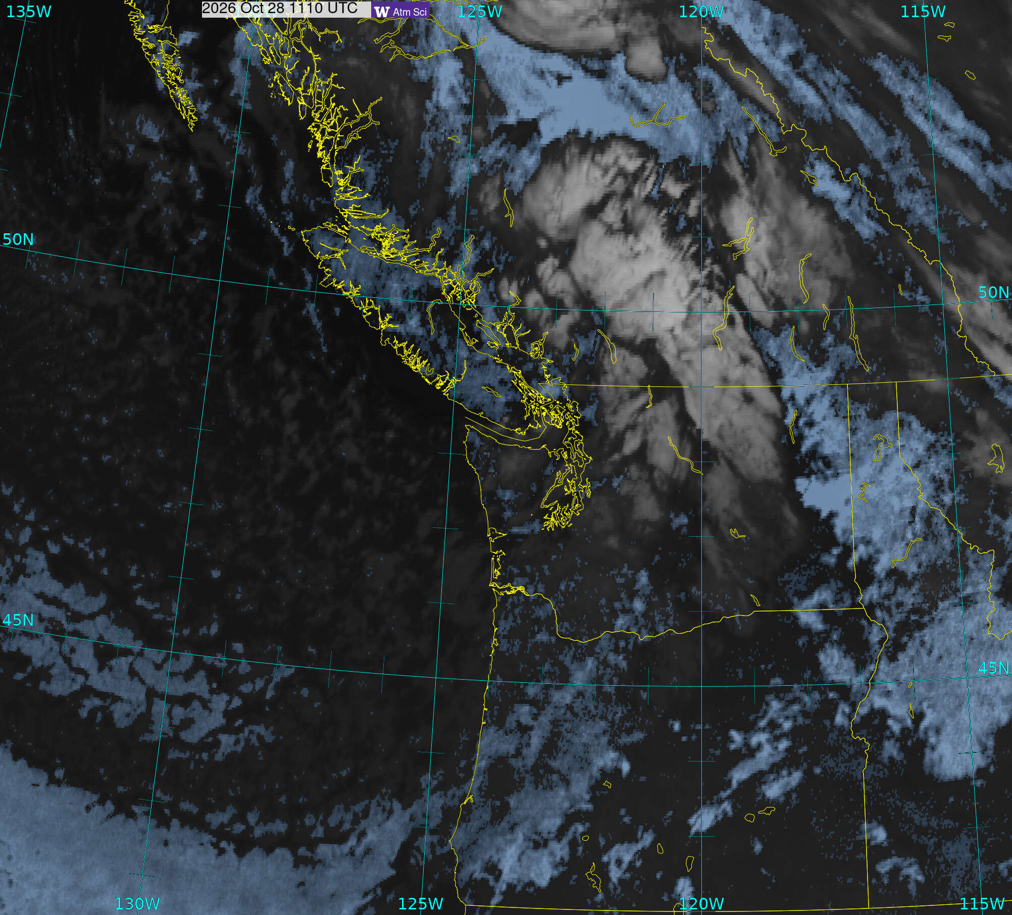 Northwest Satellite image from 28 Oct 2026 at 04:10 AM