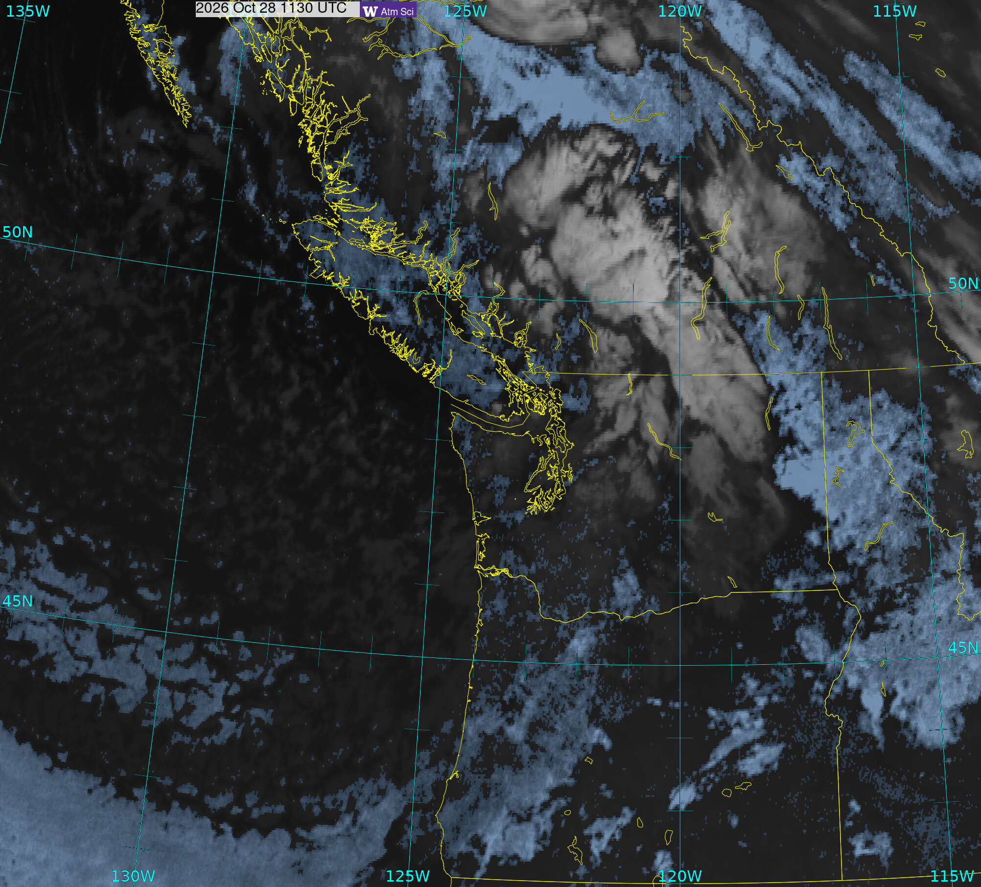 Northwest Satellite image from 28 Oct 2026 at 04:30 AM