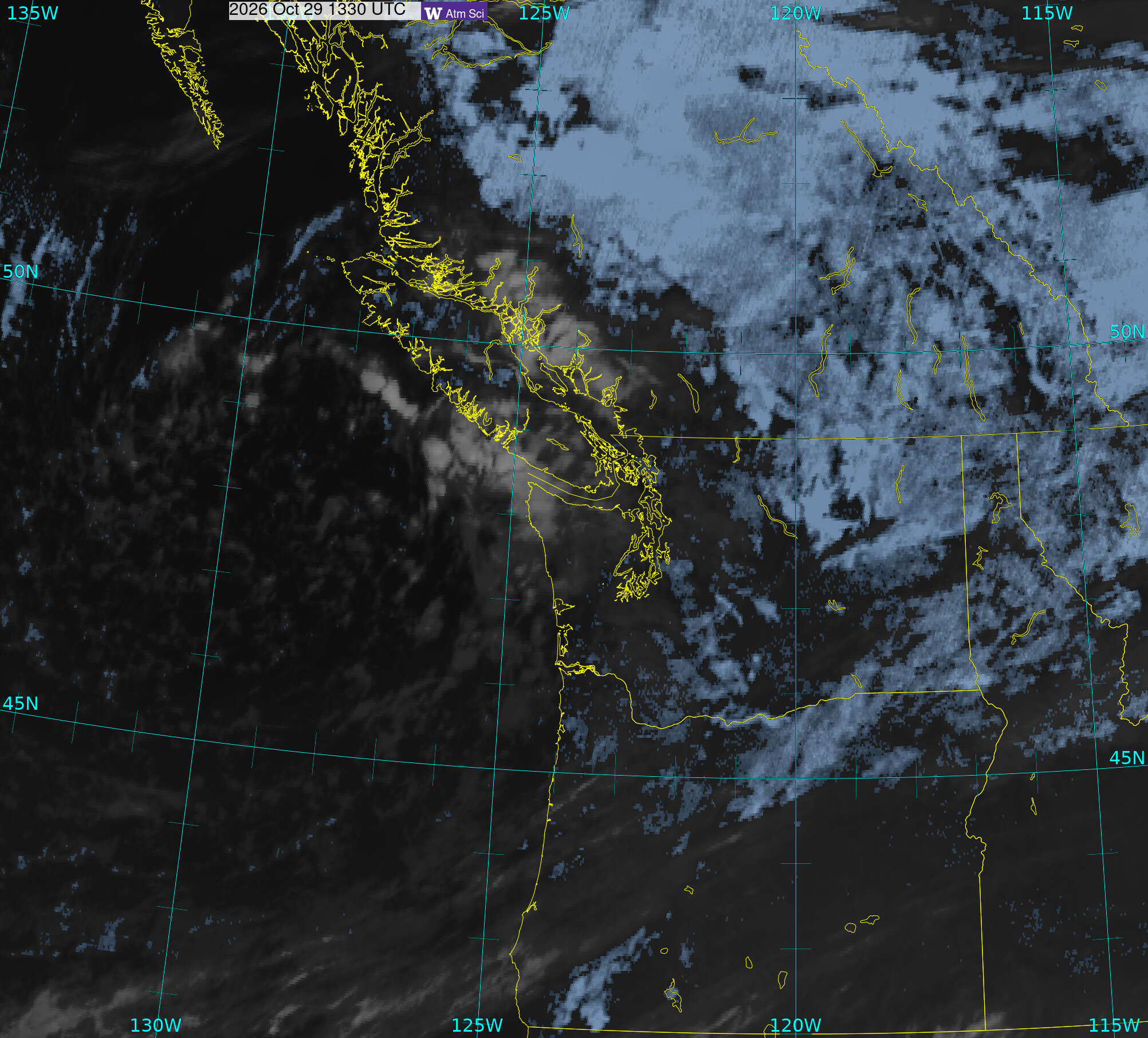 Northwest Satellite image from 29 Oct 2026 at 06:30 AM