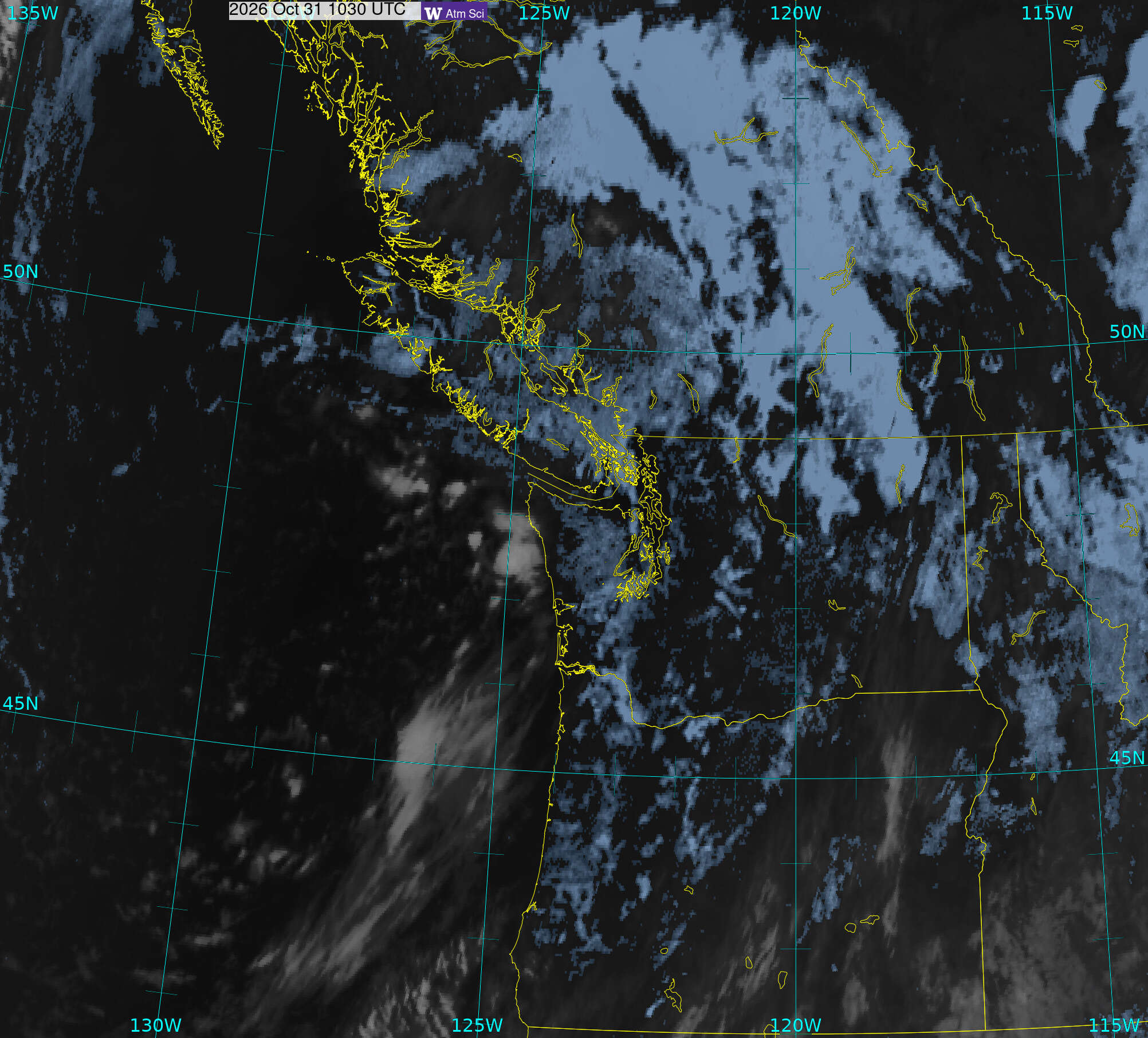 Northwest Satellite image from 31 Oct 2026 at 03:30 AM
